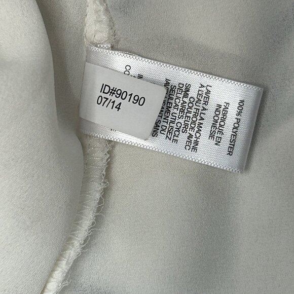 EXPRESS The Portofino Shirt Blouse XS TP Ivory Black Piping V-Neck Button Up Top - Picture 9 of 10